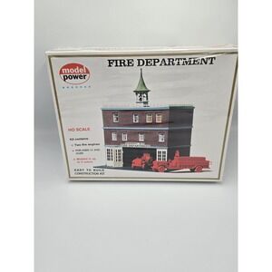Model Power HO Scale Fire Department Construction Kit with 2 Fire Engines‎